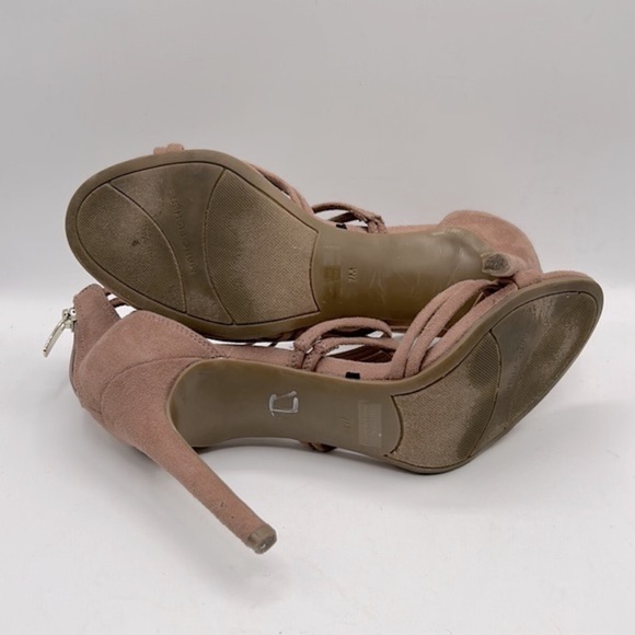 Marc Fisher Mauve Strappy Faux Suede High Heels Size 7 - Picture 10 of 12